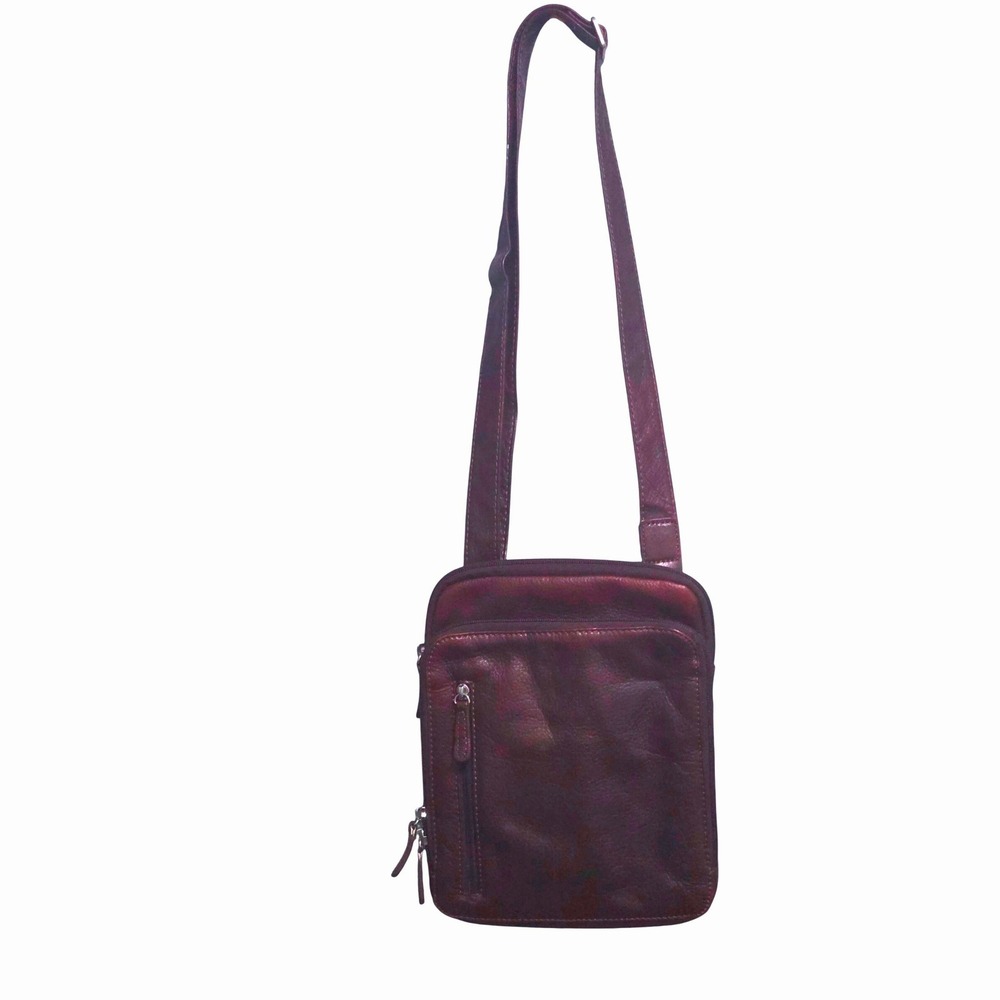 Osgoode Marley Genuine Leather Dark Brown Crossbody Messenger Bag Multi-Pocket